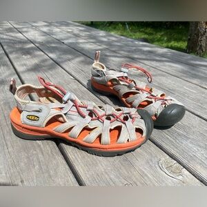 Keen Whisper Women’s Size 7 Gray Orange Waterproof Sports Sandals Boating Fish